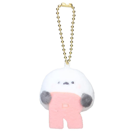 イニシャルマスコットキーホルダー マスコット シマエナガ R カミオジャパン かわいい プレゼント メール便可