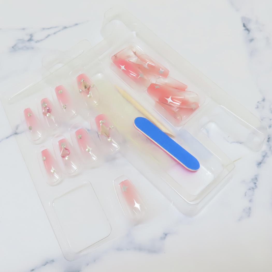 ネイルチップ ロングスクエアタイプ コスメ雑貨 CLEAR CHEEK カミオジャパン 付け爪 おしゃれ メール便可