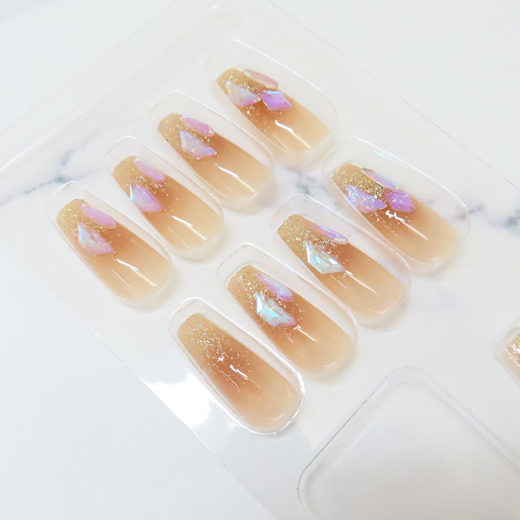 ネイルチップ ロングスクエアタイプ コスメ雑貨 AUROLA STONE カミオジャパン 付け爪 おしゃれ メール便可