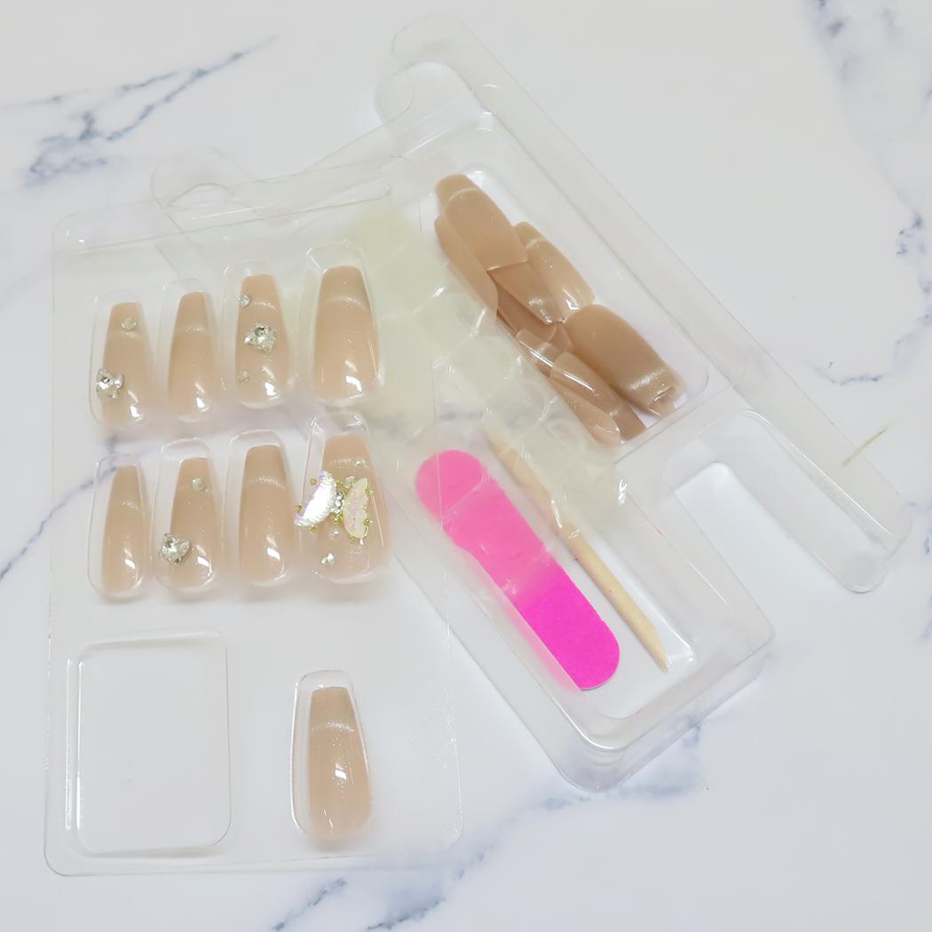 ネイルチップ ロングスクエアタイプ コスメ雑貨 PINK BEIGE MAGNET カミオジャパン 付け爪 おしゃれ メール便可