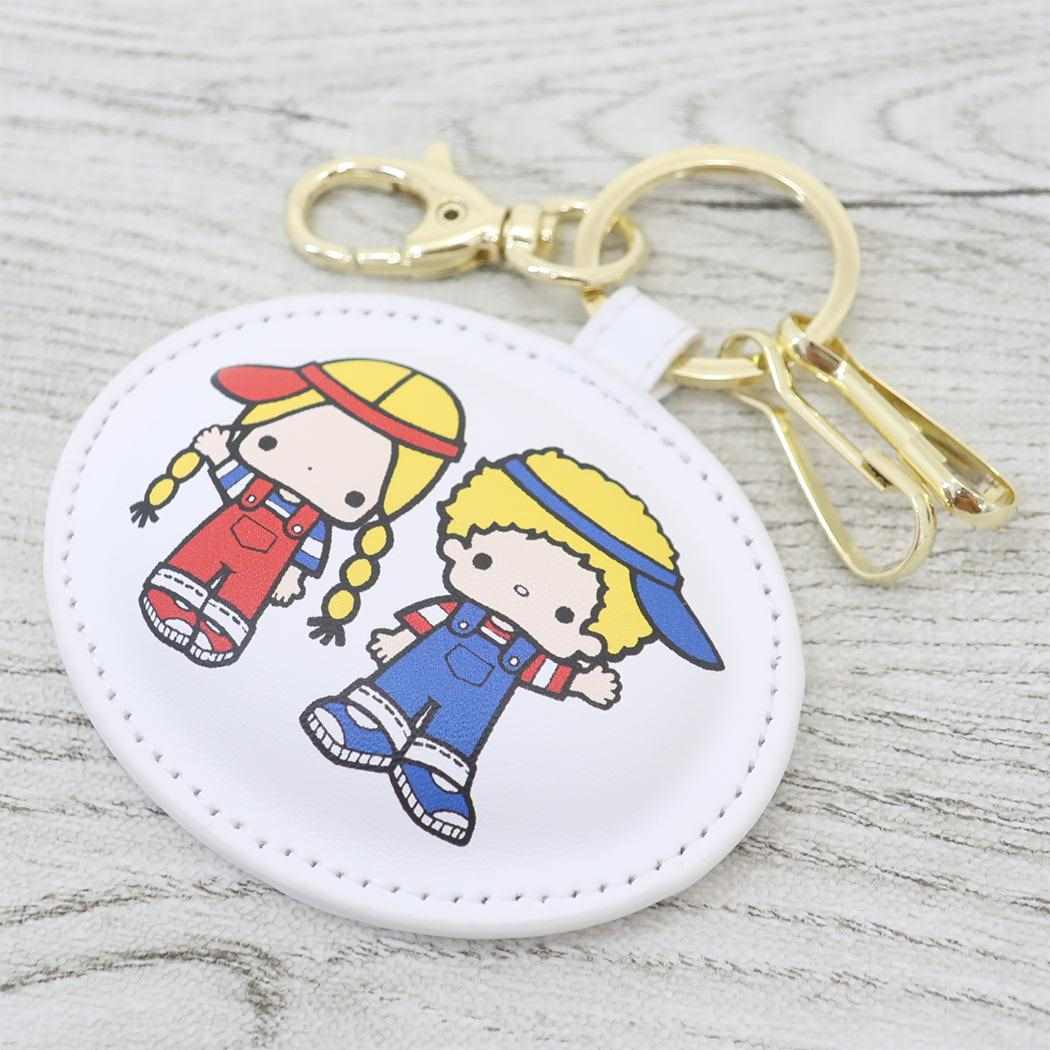ミラー付きぷっくりキーリング キーホルダー パティ＆ジミー サンリオ カミオジャパン 鍵ホルダー メール便可