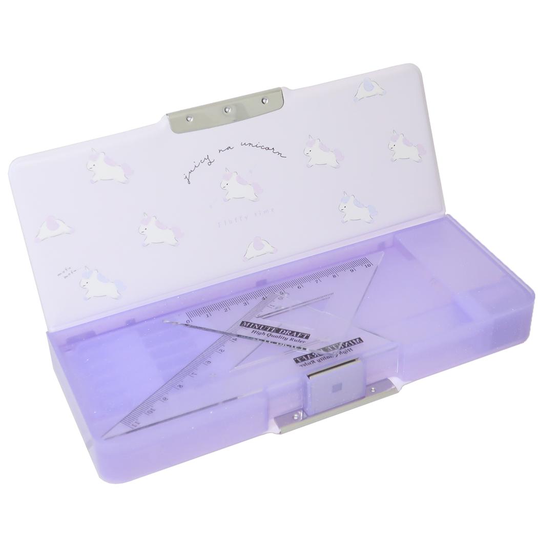 コンパクト両面開きペンケース 筆箱 ジューシーなユニコーン 新入学 カミオジャパン 新学期準備文具 かわいい