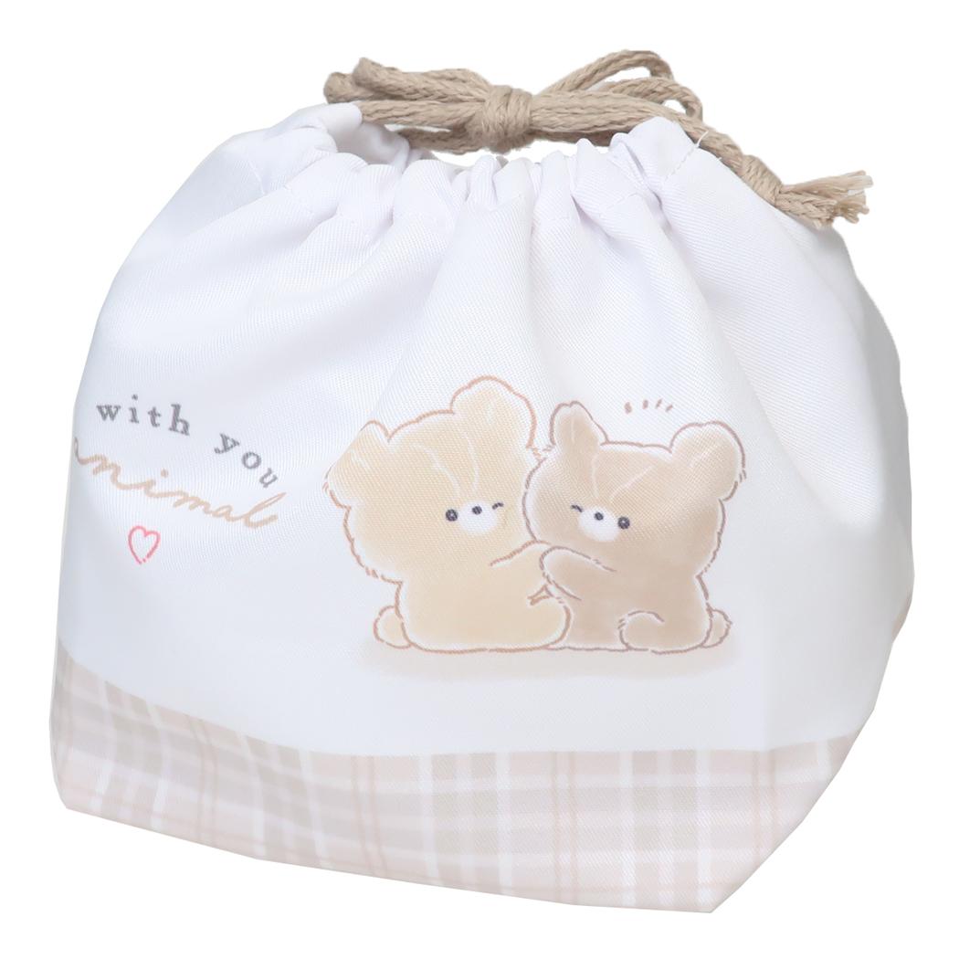ランチ巾着 お弁当きんちゃくポーチ WITH YOU ANIMAL カミオジャパン 新学期準備 かわいい グッズ メール便可 シネマコレクション