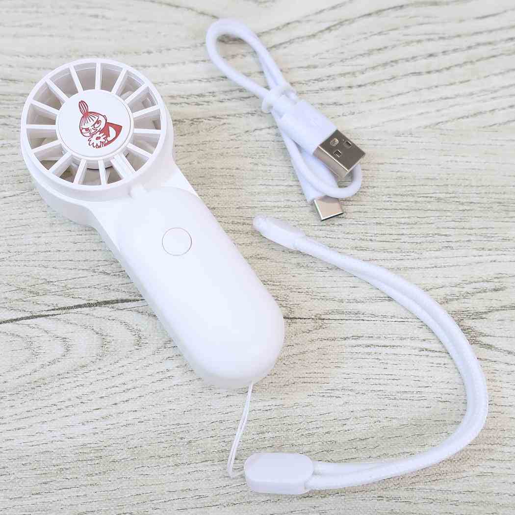 コンパクトハンディファン 携帯用扇風機 ムーミン リトルミイとお花 北欧 カミオジャパン 熱中症対策 USB充電