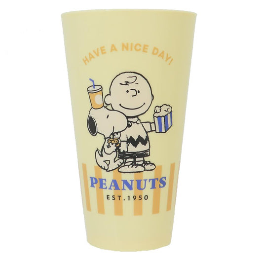 樹脂タンブラー600ml プラコップ スヌーピー YUMMY FUN FUN CHARLIE BROWN ピーナッツ カミオジャパン プラカップ