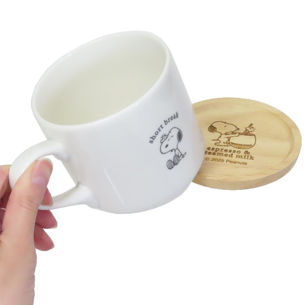 ギフトマグセット370ML マグカップ スヌーピー カフェラテタイム ピーナッツ カミオジャパン コースター