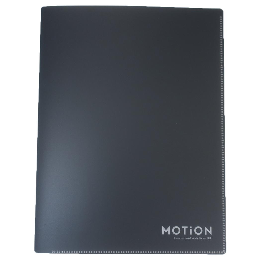 ハードハード6ポケットクリアファイル ポケットファイル MOTION ブラック カミオジャパン 新学期準備文具 シンプル