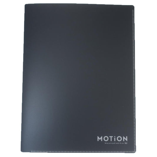 ハードハード6ポケットクリアファイル ポケットファイル MOTION ブラック カミオジャパン 新学期準備文具 シンプル