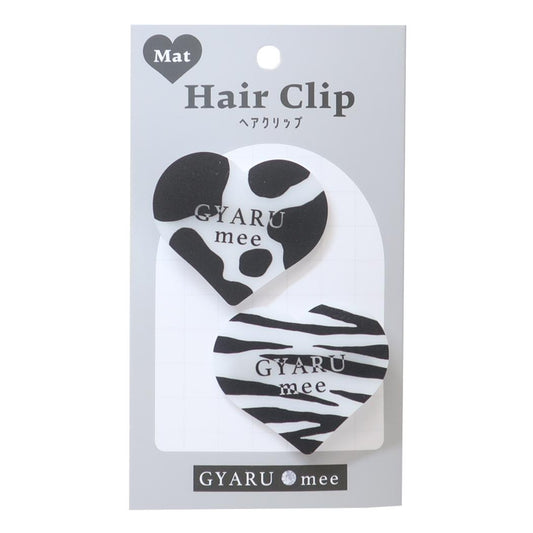 マットヘアクリップ ヘアアクセ GYARU mee Cow カミオジャパン 前髪クリップ 洗顔 メイク メール便可