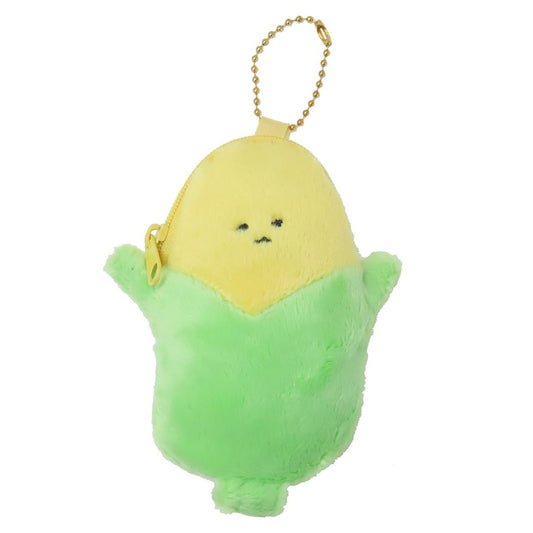 ふわぽ キーホルダー ジューシーなおやさい とうもろこし カミオジャパン 小物入れ かわいい メール便可