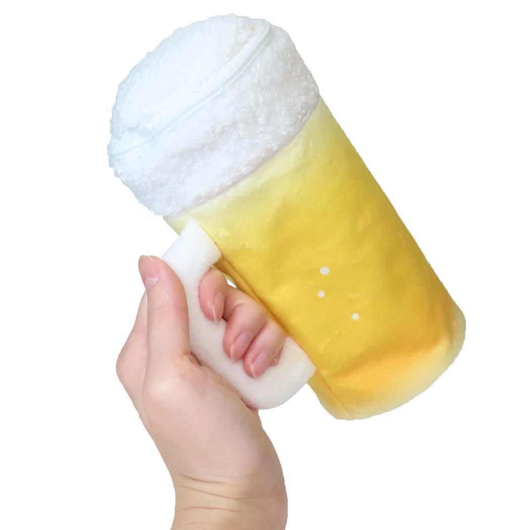 ぬいぐるみペンポーチ ペンケース 大人の図鑑 ビール カミオジャパン 筆箱 新学期準備文具 おもしろ雑貨