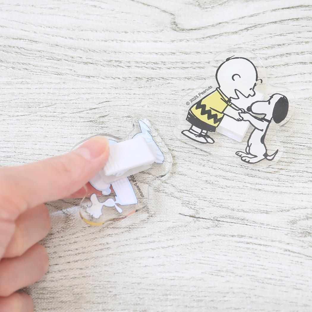 アクリルクリップ クリップ スヌーピー 良いことがある ピーナッツ カミオジャパン 事務用品 メール便可