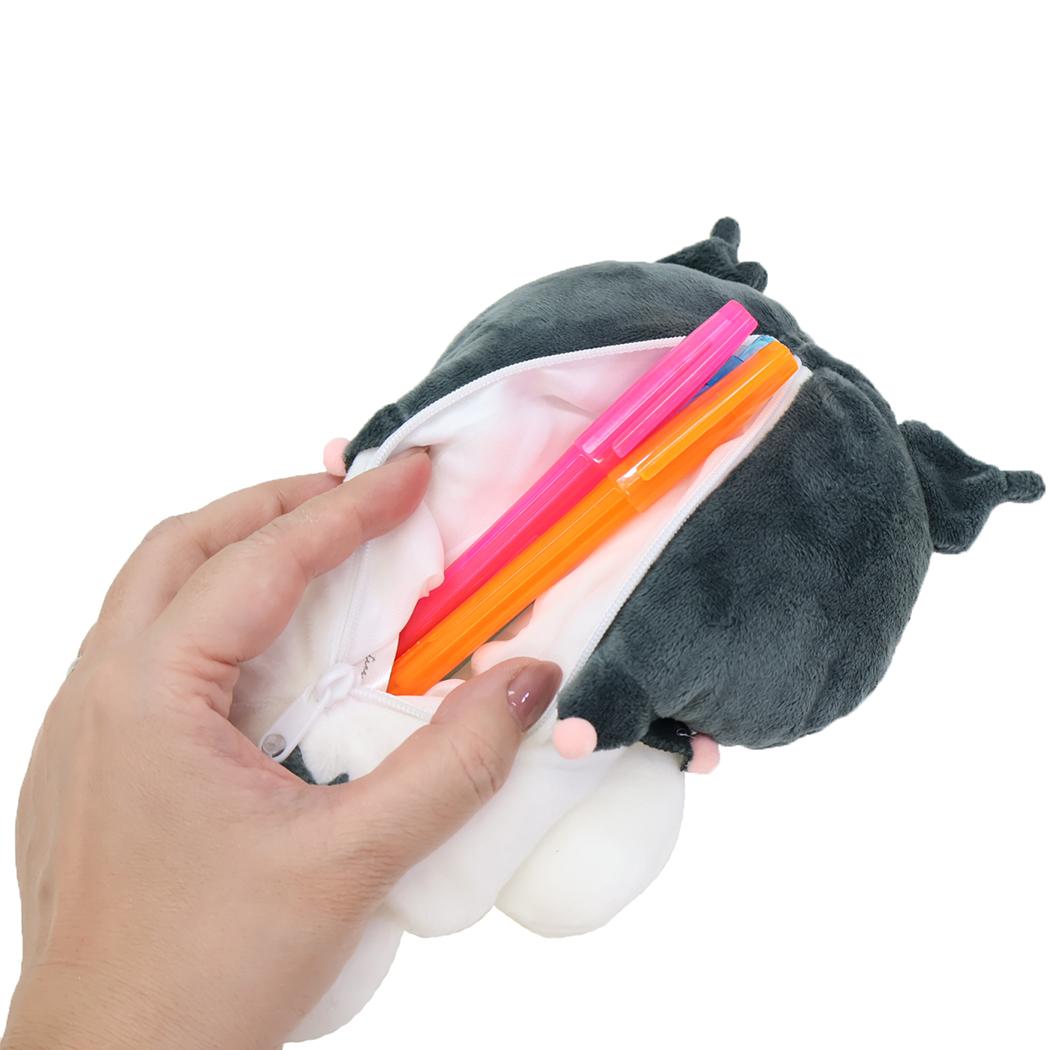 ふわもこペンポーチ ペンケース サンリオキャラクターズxもちもちぱんだ クロミ カミオジャパン 筆箱 新学期準備文具 ぬいぐるみペンポーチ