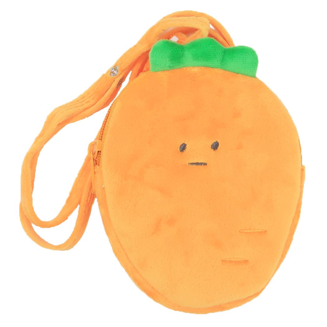 ダイカットどこでもポッケ 移動ポケット ジューシーなにんじんとなかまたち にんじん カミオジャパン クリップポーチ ショルダーひもつき