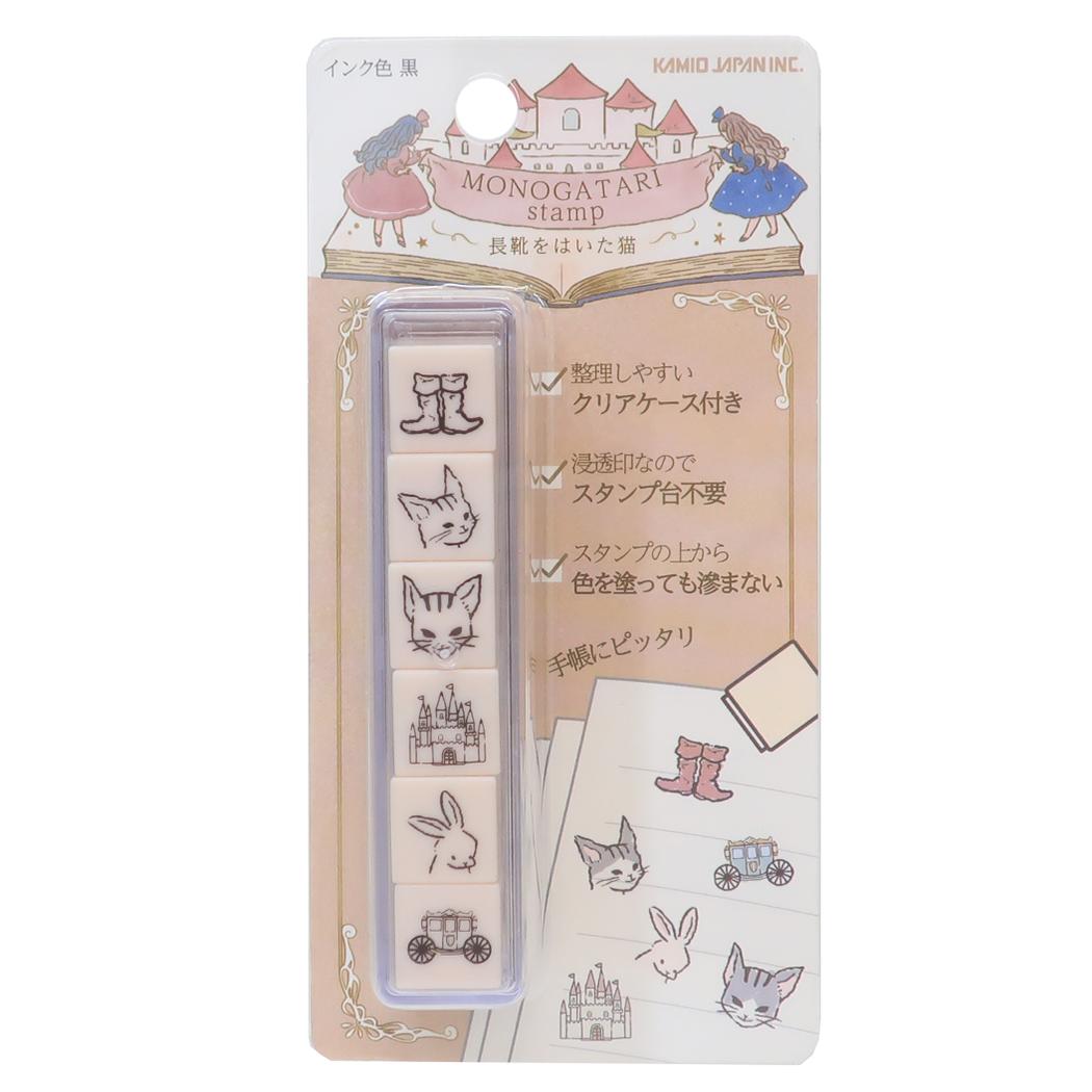 MONOGATARI はんこ 6連スタンプ 長靴をはいた猫 カミオジャパン 手帳デコ ハンコ グッズ メール便可 シネマコレクション