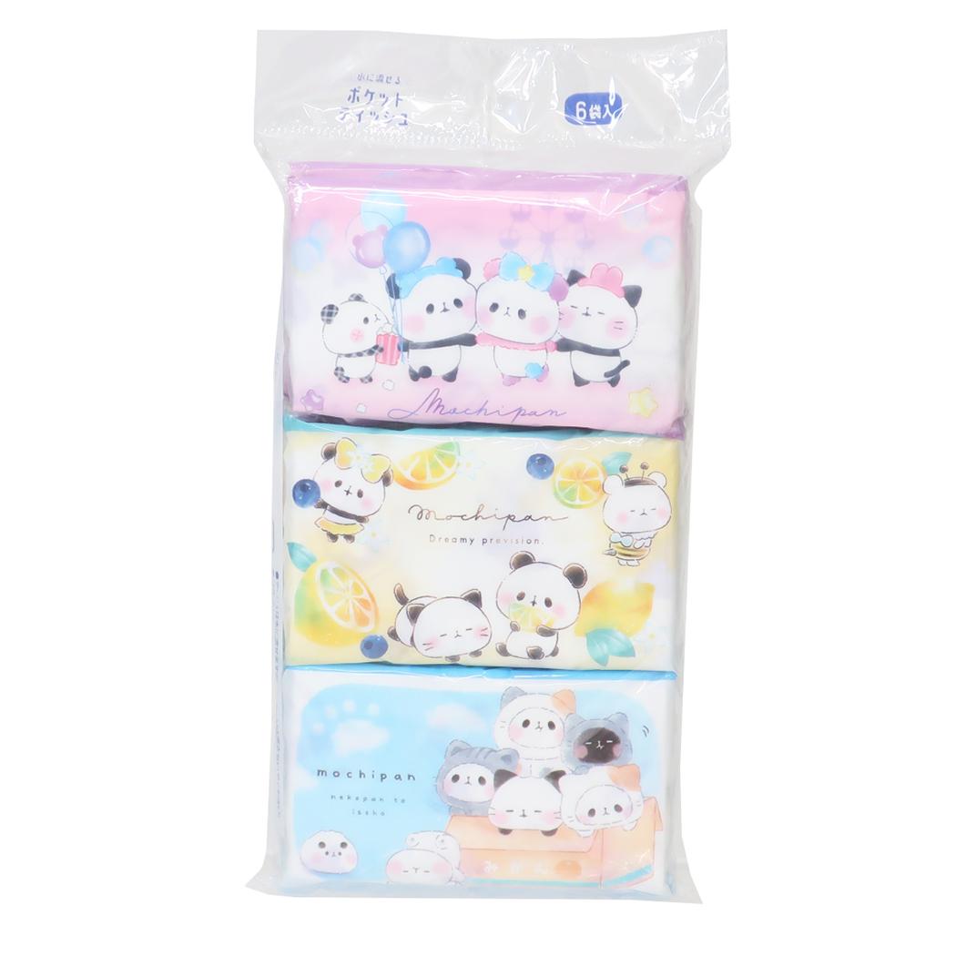 ポケットティッシュ ティッシュ もちもちパンダ カミオジャパン 水に流せる かわいい メール便可