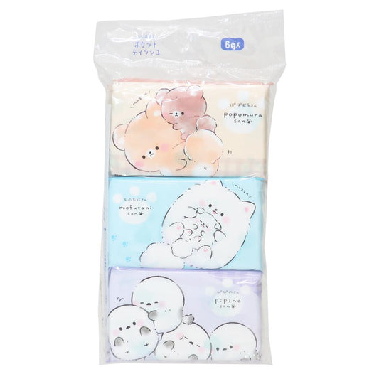 ポケットティッシュ ティッシュ おとなりさん カミオジャパン 水に流せる かわいい メール便可