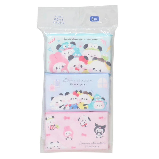 ポケットティッシュ ティッシュ サンリオxもちもちぱんだ なりきり カミオジャパン 水に流せる かわいい メール便可