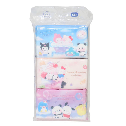 ポケットティッシュ ティッシュ サンリオxもちもちぱんだ おともだち カミオジャパン 水に流せる かわいい メール便可