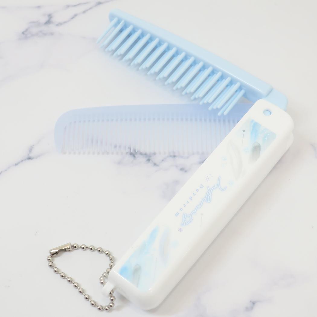 折りたたみブラシ＆コーム ヘアブラシ infinity dream カミオジャパン プレゼント かわいい 折りたたみくし メール便可