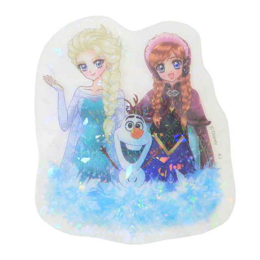 ホロラミクリアシール ダイカットシール アナと雪の女王x中川翔子 アナ＆エルサ＆オラフ ディズニー カミオジャパン デコレーション メール便可