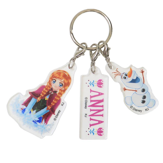 3連アクリルキーホルダー キーリング アナと雪の女王x中川翔子 アナ ディズニー カミオジャパン プレゼント メール便可
