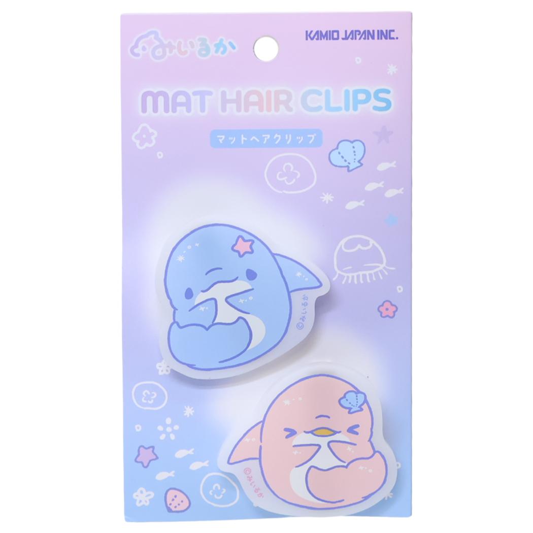 マットヘアクリップ ヘアアクセ ゆるいるか カミオジャパン 前髪クリップ かわいい メール便可