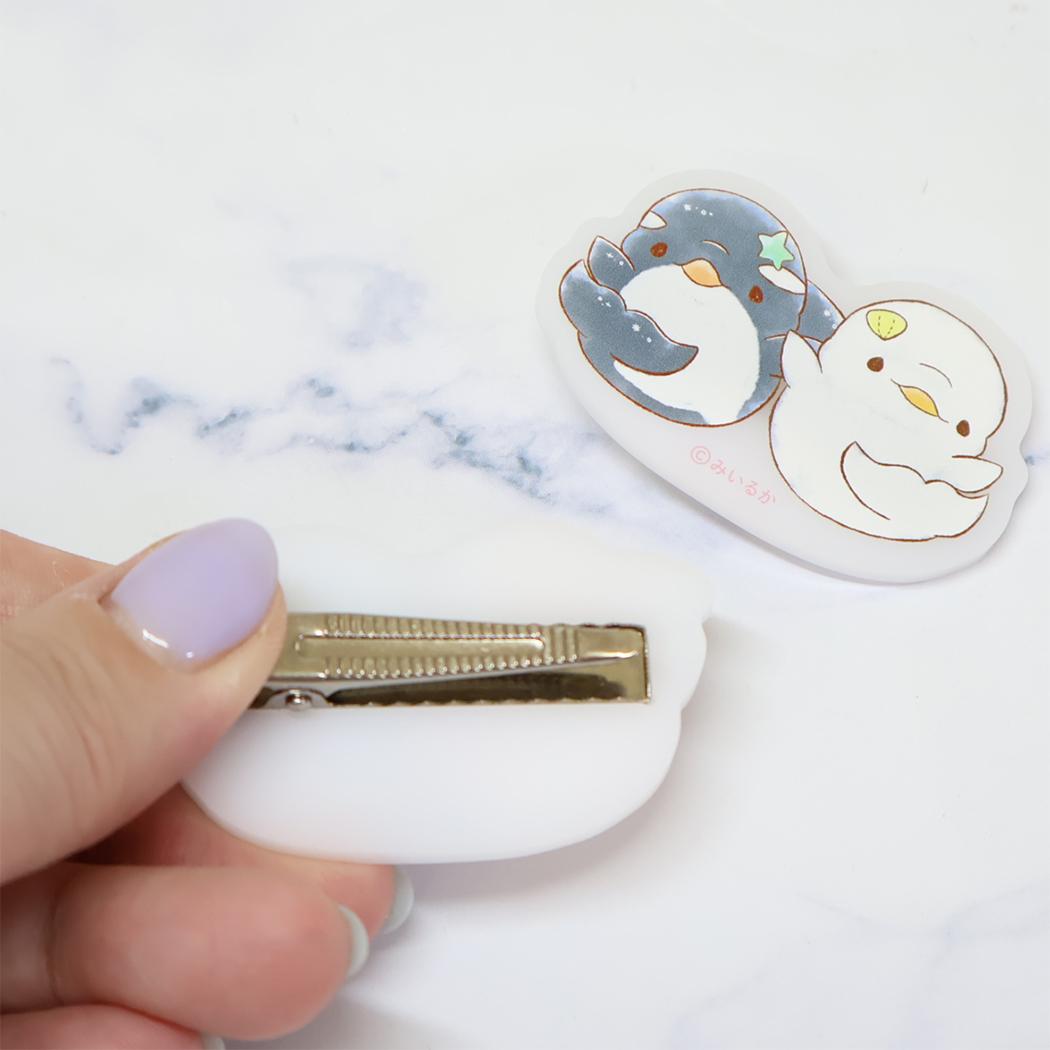 マットヘアクリップ ヘアアクセ ゆるいるか ペア カミオジャパン 前髪クリップ かわいい メール便可