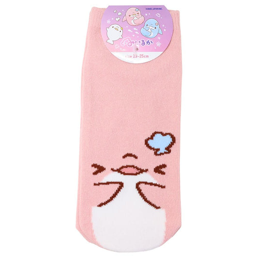 レディースソックス 女性用靴下 ゆるいるか ピンクイルカ カミオジャパン くつ下 かわいい メール便可