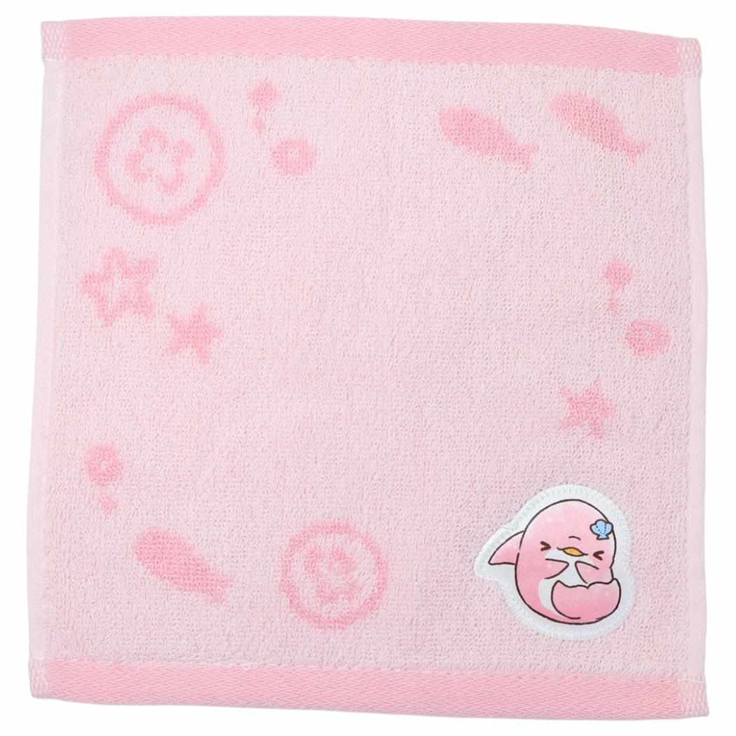 ジャガードミニタオル ハンドタオル ゆるいるか ピンクイルカ カミオジャパン ハンカチタオル 汗拭きタオル かわいい メール便可