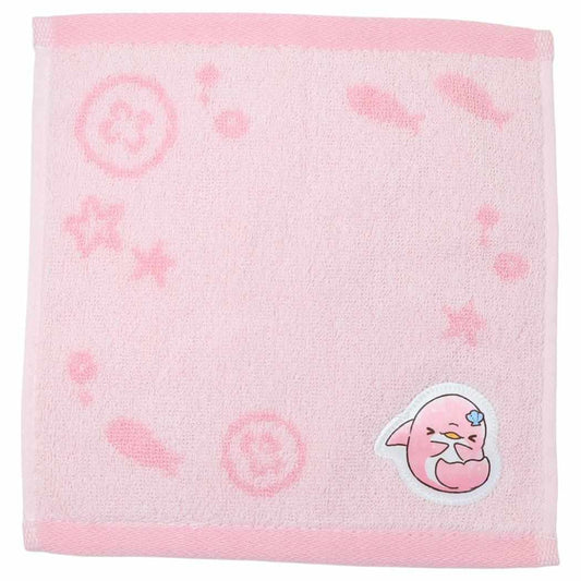 ジャガードミニタオル ハンドタオル ゆるいるか ピンクイルカ カミオジャパン ハンカチタオル 汗拭きタオル かわいい メール便可