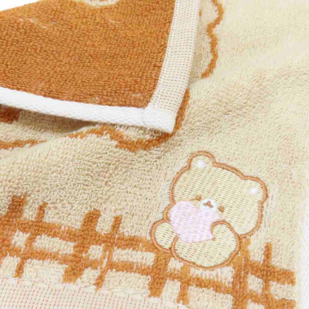 ジャガードミニタオル ハンドタオル フワベベ カミオジャパン ハンカチタオル 汗拭きタオル かわいい メール便可