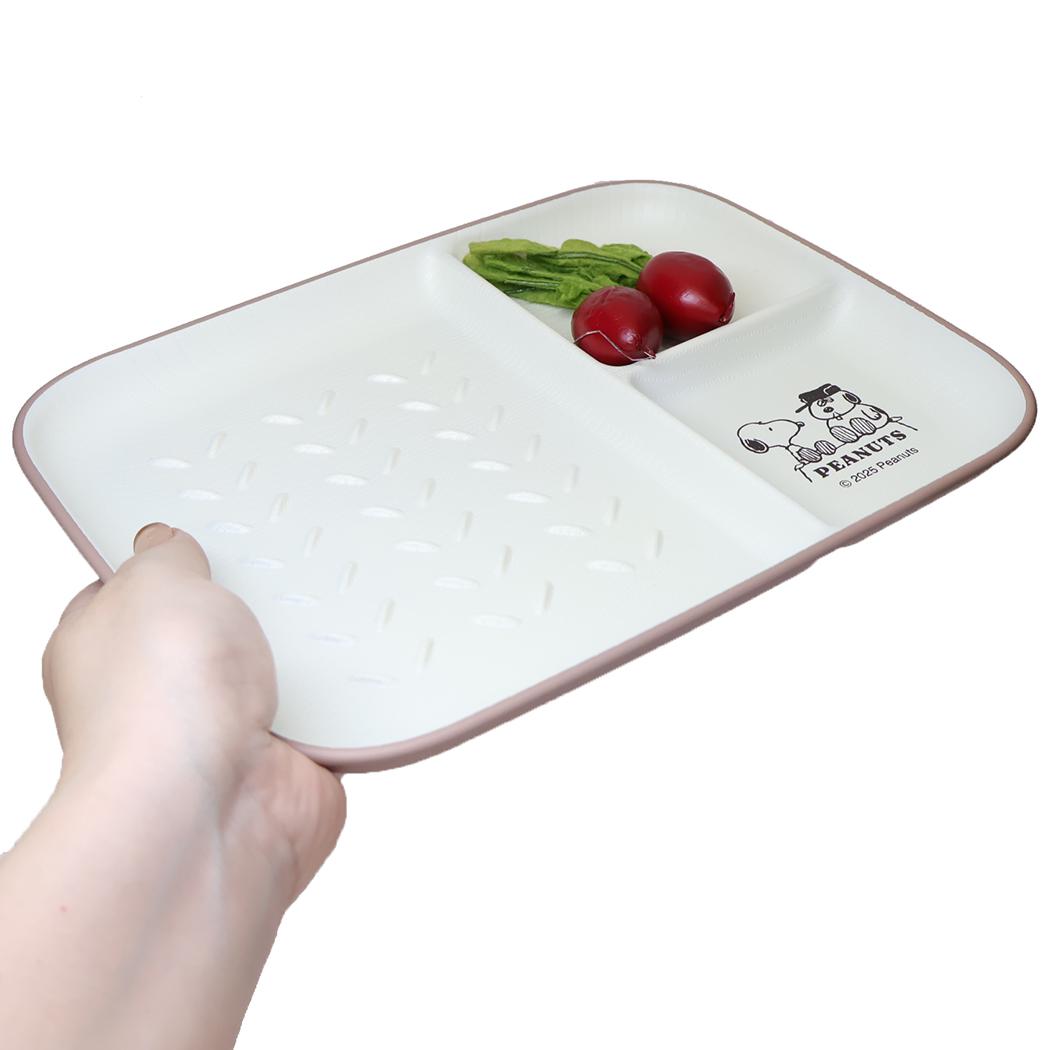 トーストプレート 中皿 スヌーピー CONTENT＆HAPPY ピーナッツ カミオジャパン 電子レンジ対応 割れにくい食器 メール便可