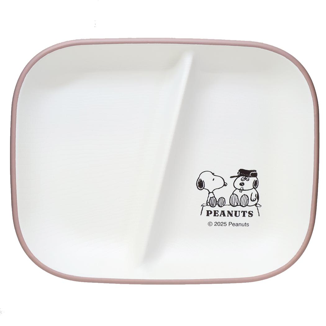 ランチプレートスクエア 中皿 スヌーピー CONTENT＆HAPPY ピーナッツ カミオジャパン 電子レンジ対応 割れにくい食器
