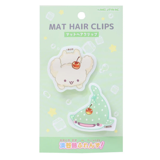 マットヘアクリップ ヘアアクセ 湊谷鈴ふれんず！ メロンソーダわんことメロンソーダじんべえざめ みなとや すず カミオジャパン ヘアークリップ かわいい メール便可