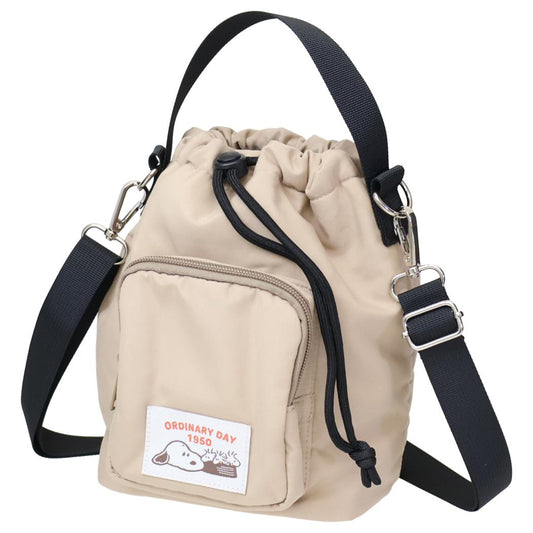 2way巾着ショルダーバッグ ショルダーバッグ スヌーピー ORDINARY DAY ピーナッツ カミオジャパン 斜め掛けかばん 手持ち 軽量