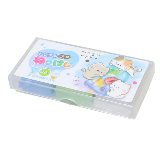 トリプルラメねりけし 消しゴム もぐにゃん アイス カミオジャパン 新学期準備文具 かわいい メール便可