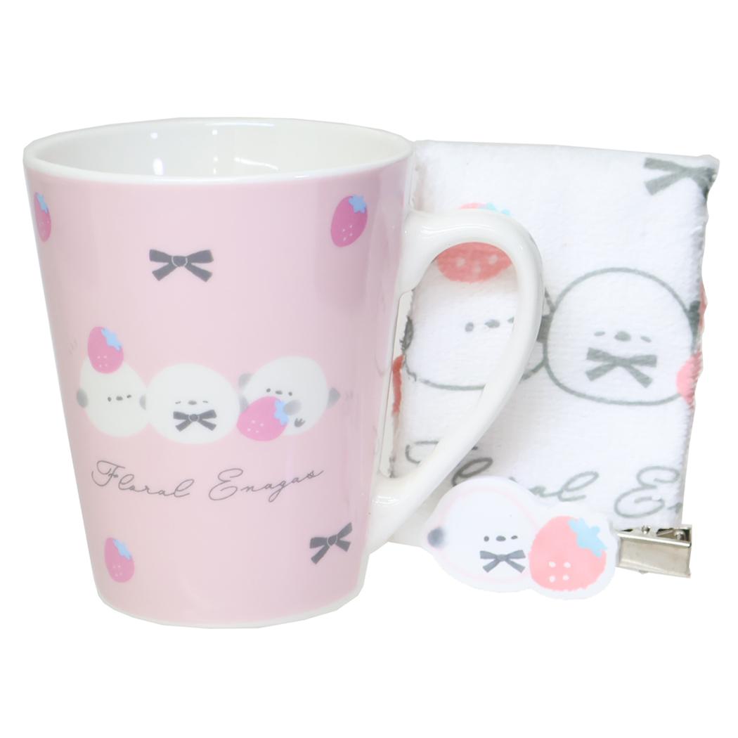 マグカップギフト マグカップ＆タオル＆ヘアクリップセット FLORAL ENAGAS カミオジャパン プレゼント かわいい 女の子