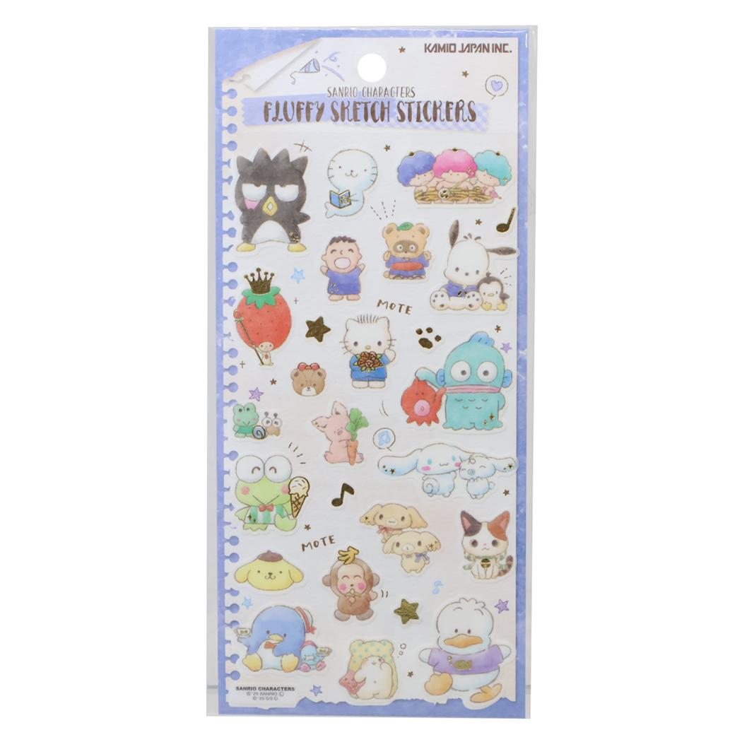 サンリオキャラクターズ シールシート フラッフィースケッチステッカーズ ブルー Sanrio カミオジャパン
