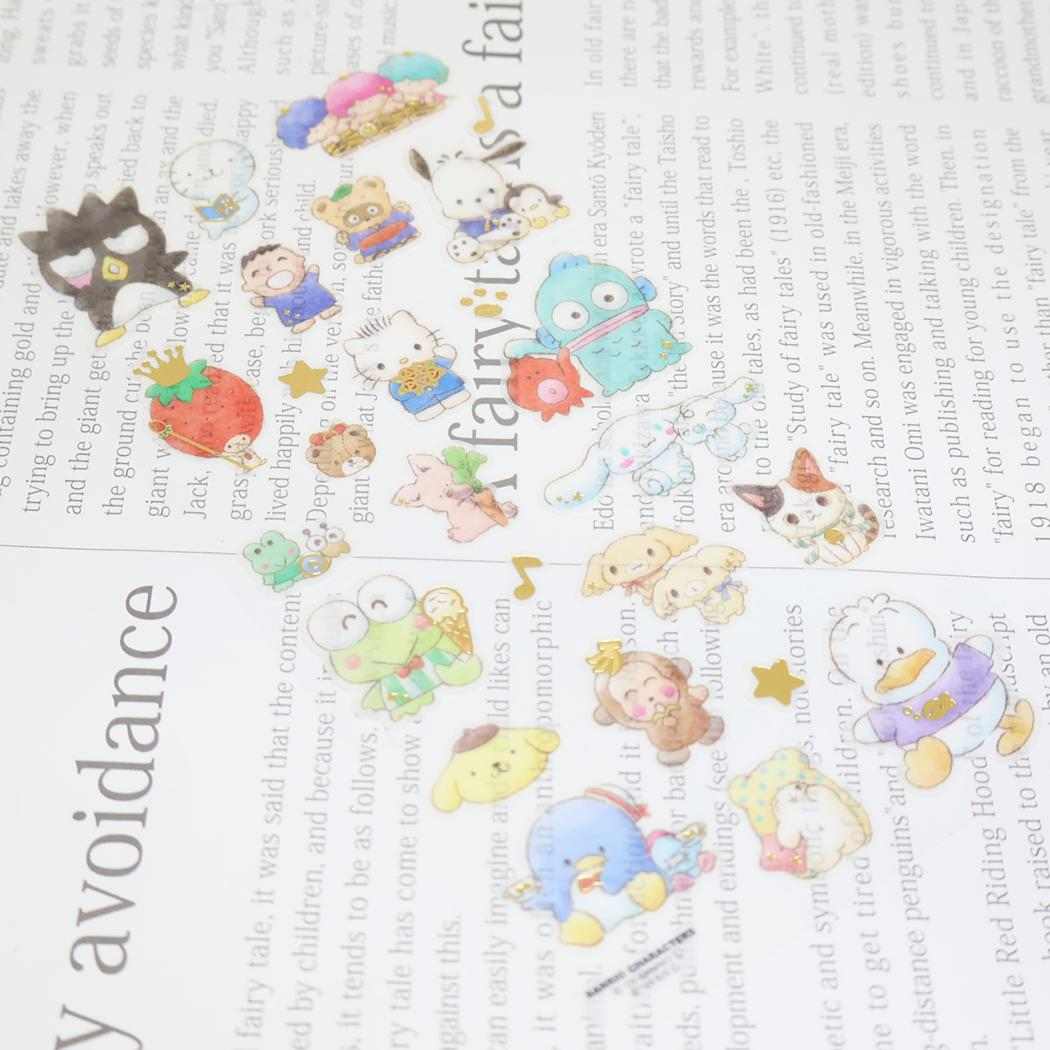 サンリオキャラクターズ シールシート フラッフィースケッチステッカーズ ブルー Sanrio カミオジャパン