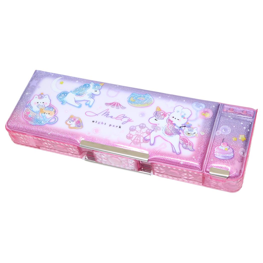 消しゴムポケット付両面開きペンケース 筆箱 メルティナイトパーク カミオジャパン 小学生 新学期準備文具