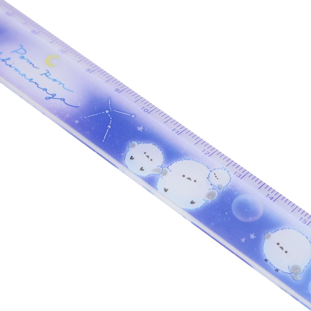 スリム17cm定規 ものさし ぽんぽんシマエナガ カミオジャパン 新学期準備文具 かわいい メール便可