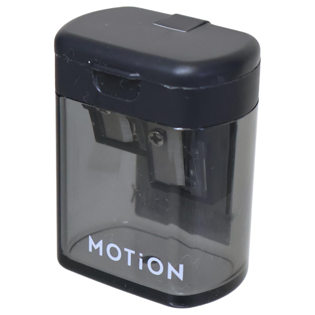 ツイン鉛筆削り えんぴつ削り MOTiON クリアブラック カミオジャパン 新学期準備文具 シンプル