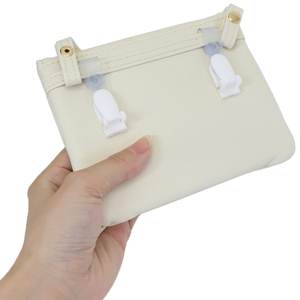 横長どこでもポッケ合皮 クリップポケット blanoir アイボリー カミオジャパン キッズポシェット かわいい メール便可
