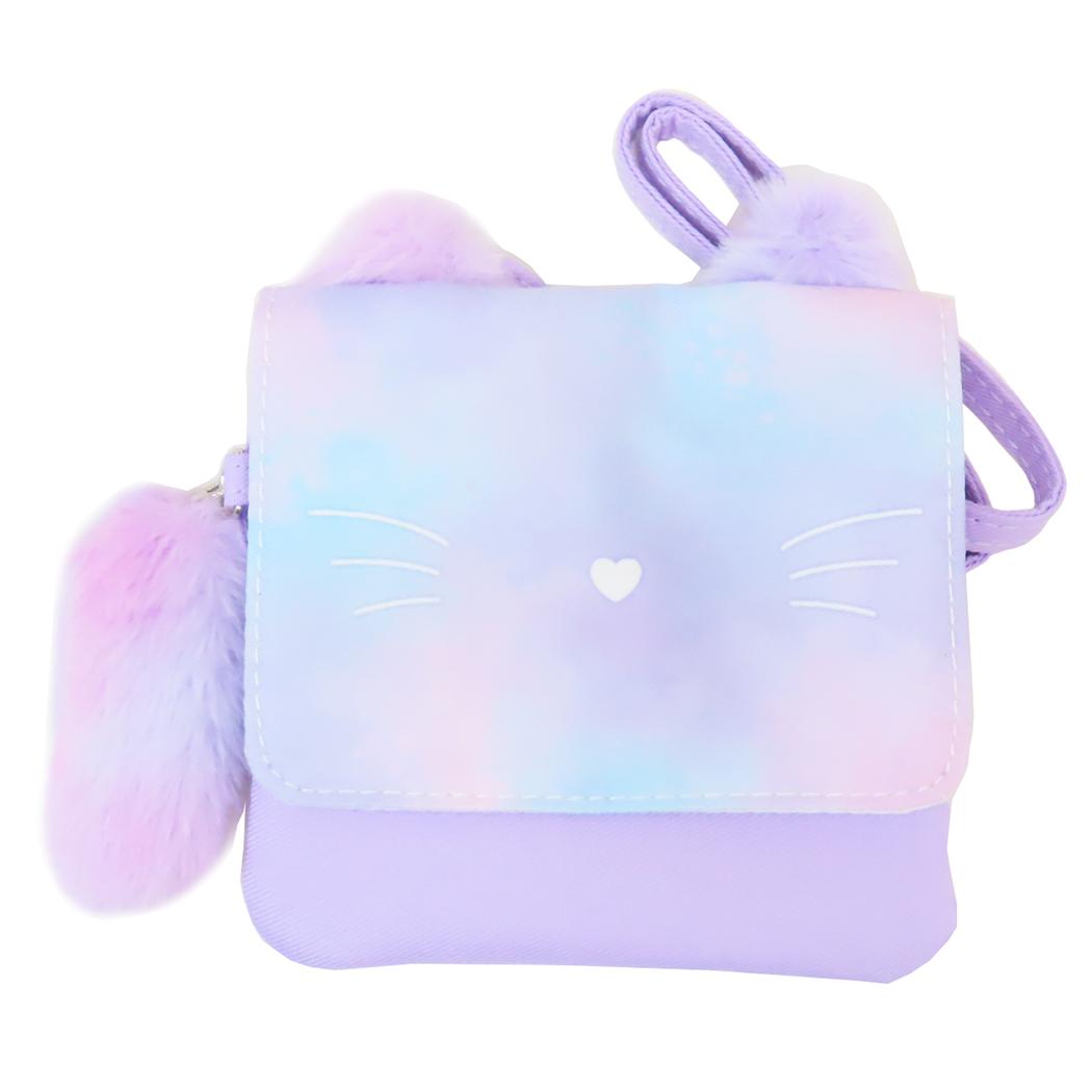 ショルダーひもつきどこでもポッケ しっぽ付き クリップポケット レインボーねこ カミオジャパン クリップポーチ 移動ポケット キッズポシェット 女の子 メール便可