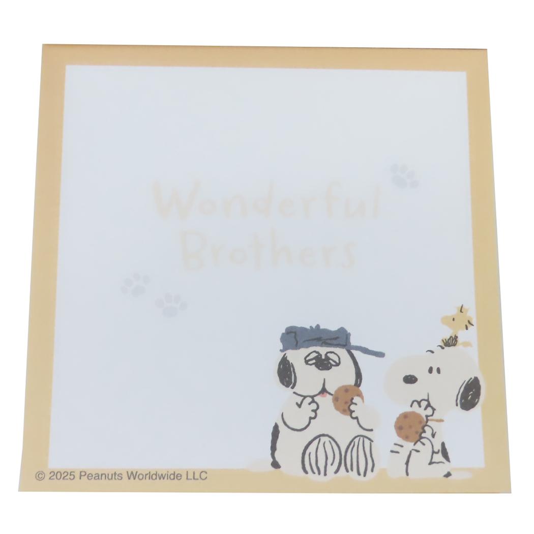 ブロックメモ メモ帳 スヌーピー WONDERFUL BROTHERS ピーナッツ カミオジャパン 200枚綴り 日本製 メール便可