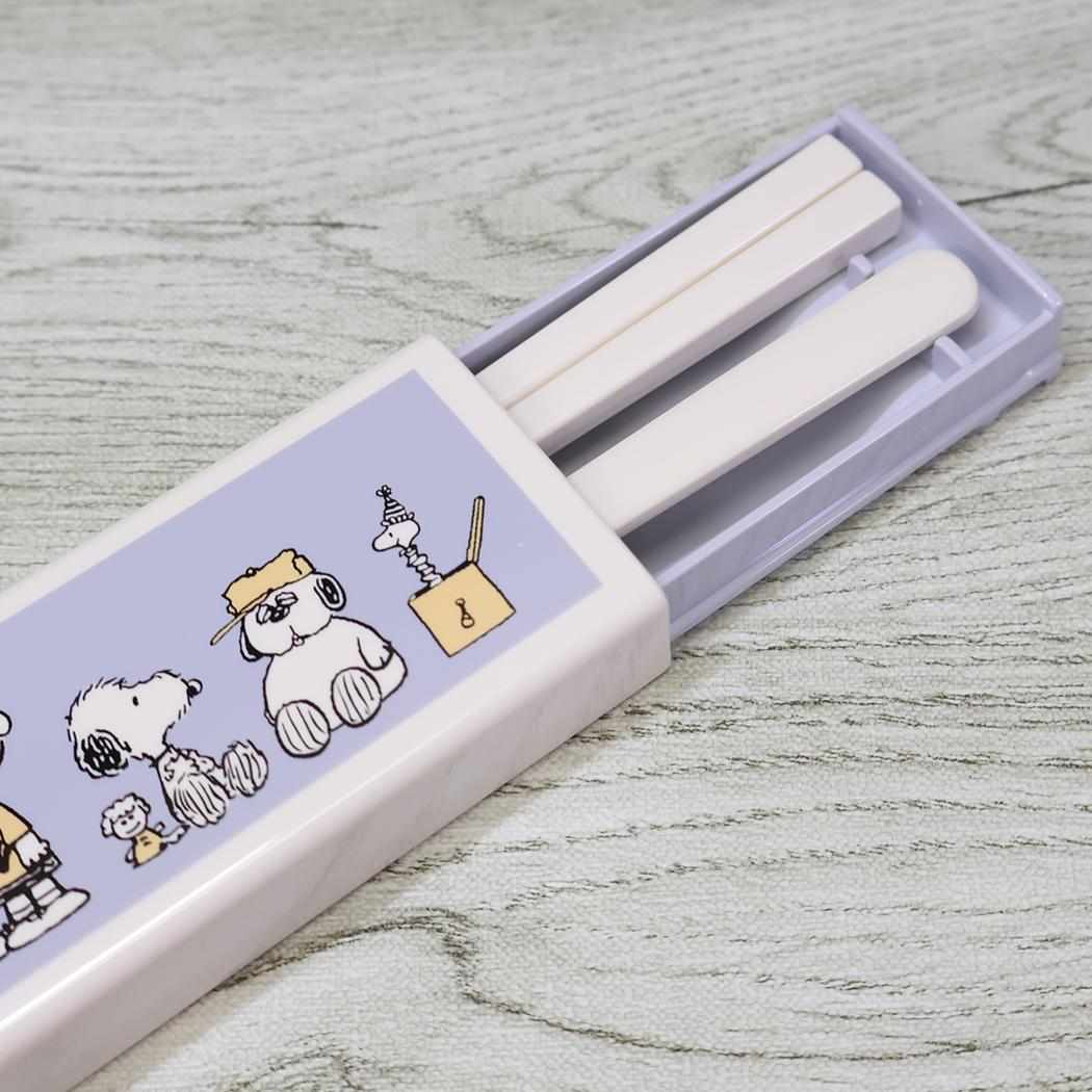 ツインセット スライド式 おはし＆スプーン コンビセット スヌーピー FUNNY PEANUTS ピーナッツ カミオジャパン プレゼント 日本製 新学期準備 メール便可