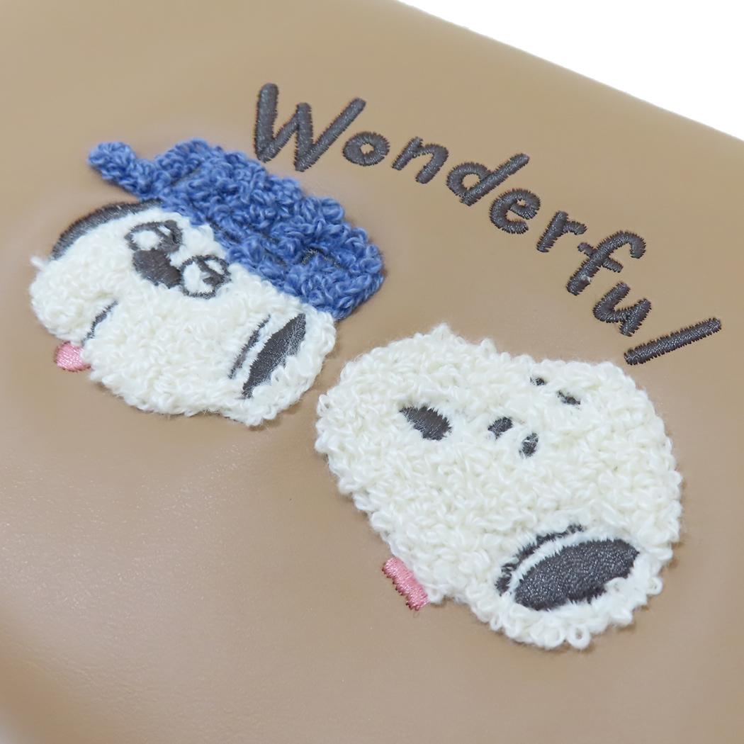Wフラットポーチ コスメポーチ スヌーピー WONDERFUL BROTHERS ピーナッツ カミオジャパン プレゼント 小物入れ