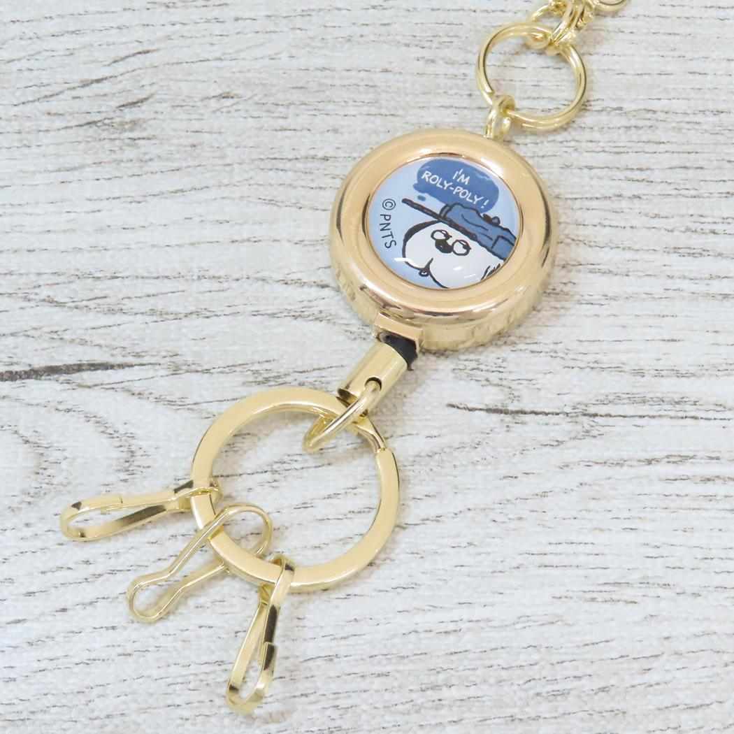 長く伸びるリールチャーム キーリング スヌーピー フェイス オラフ ピーナッツ カミオジャパン 鍵ホルダー メール便可