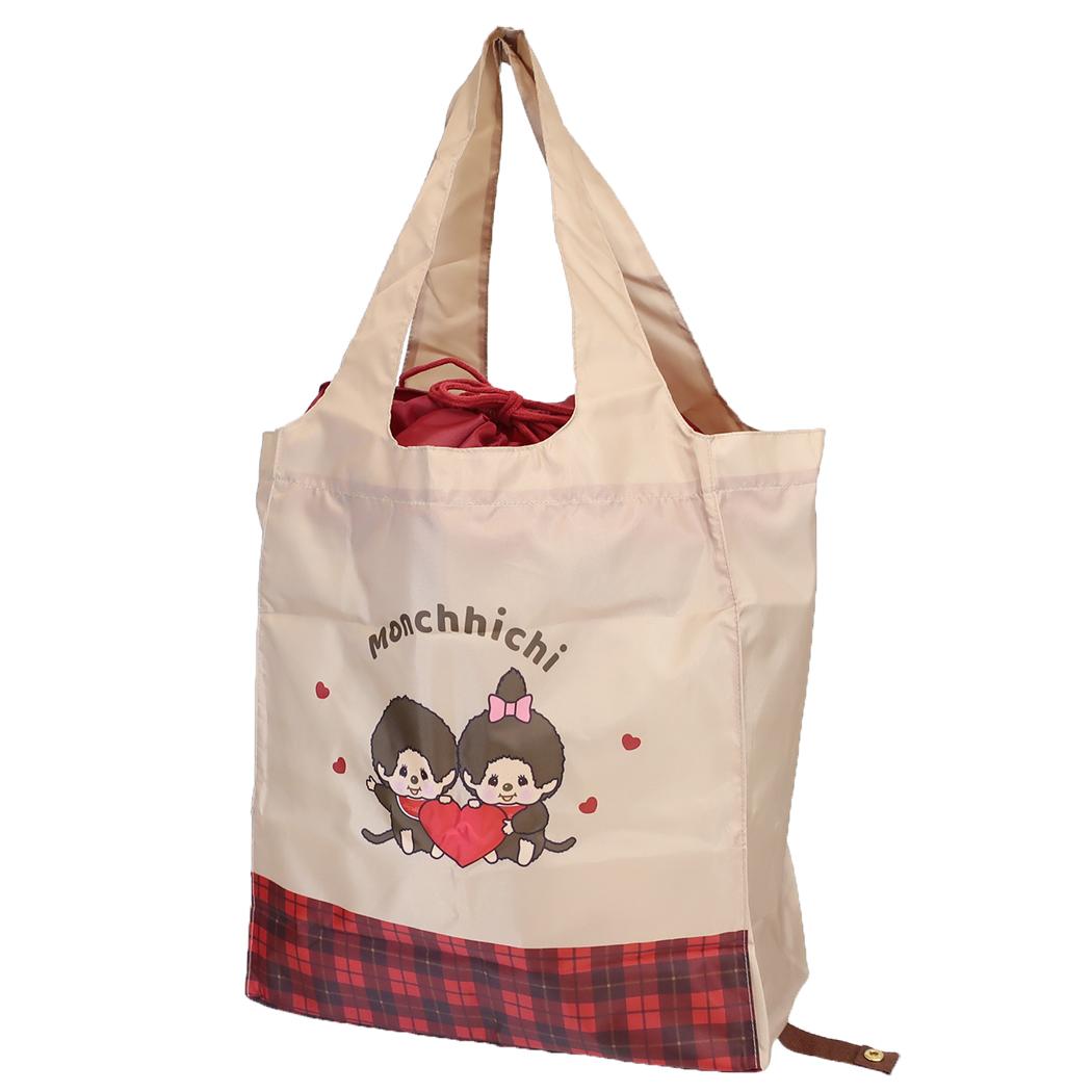 モンチッチ ショッピングバッグ ワイド底板付きエコバッグ heart カミオジャパン